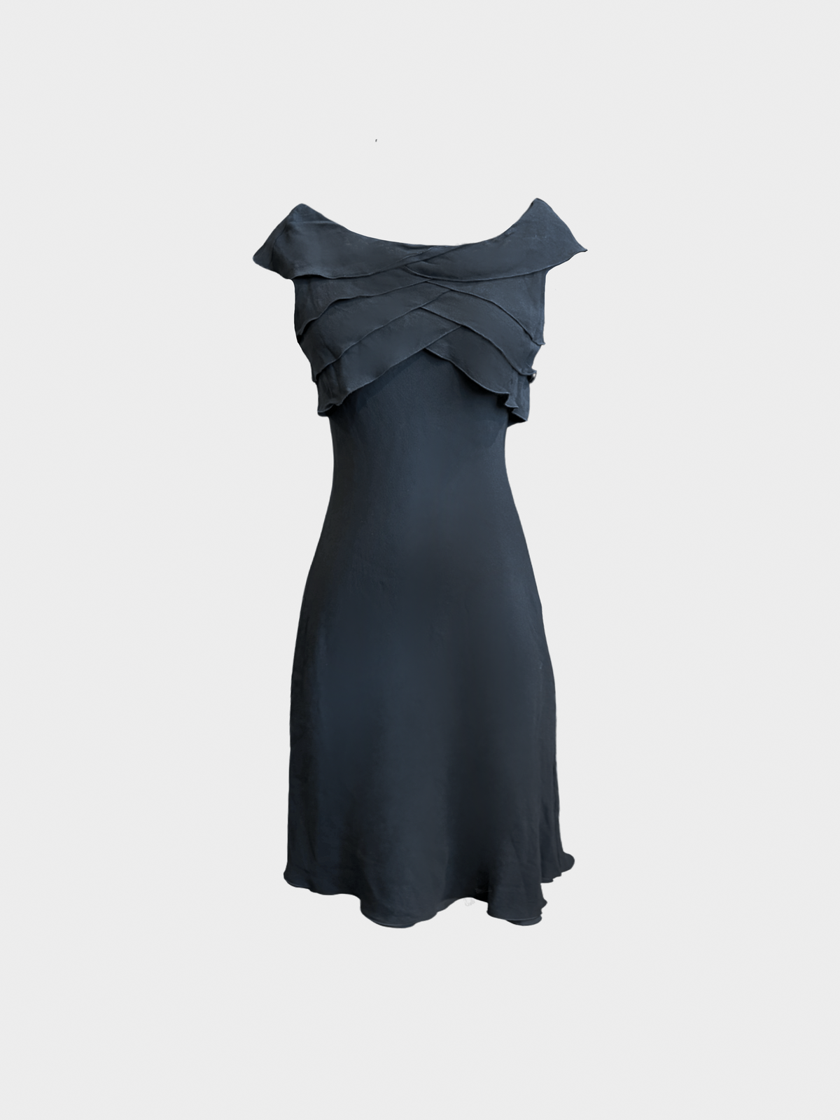 Valentino 2000s Black Ruffled Midi Dress