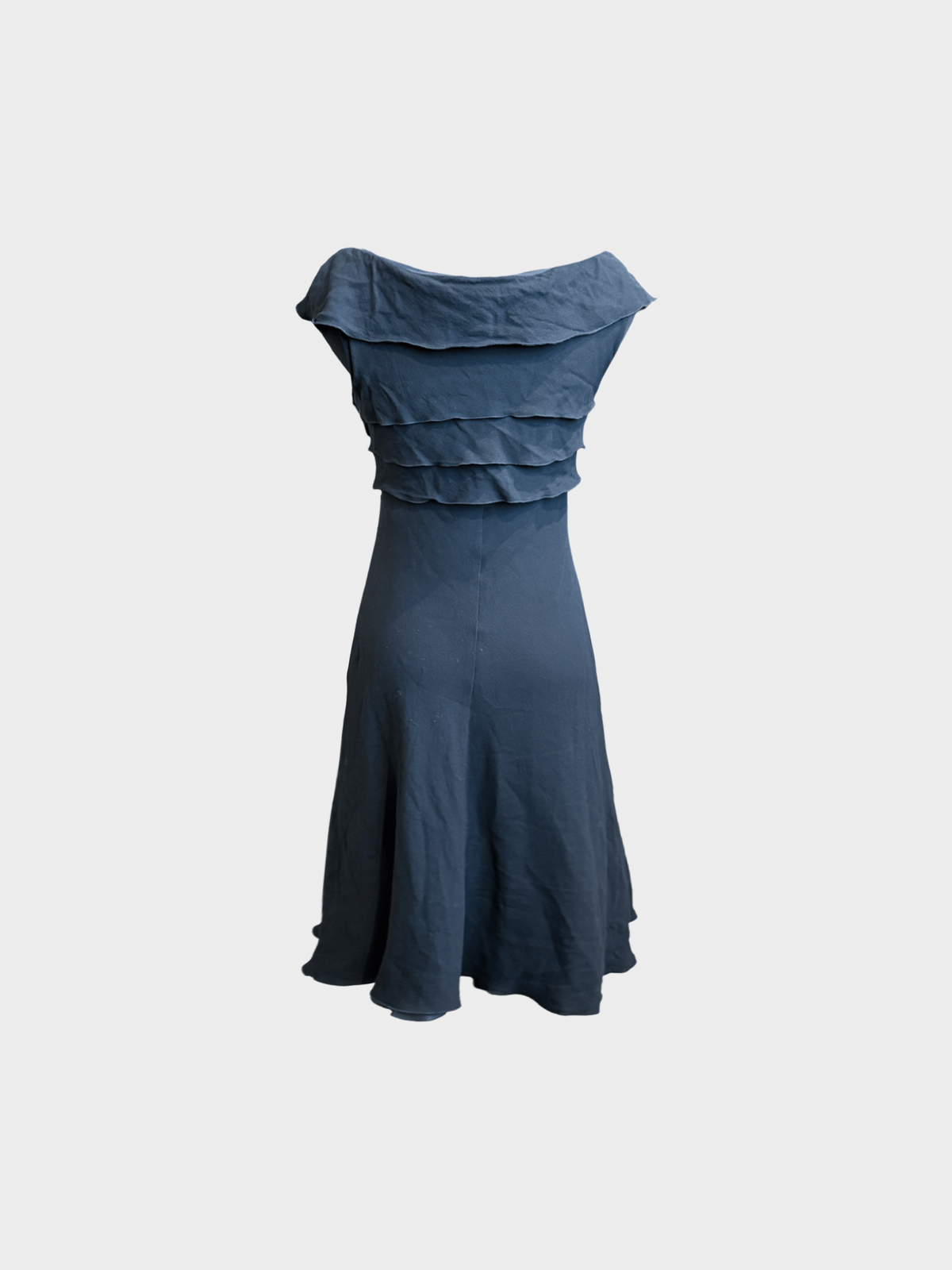 Valentino 2000s Black Ruffled Midi Dress