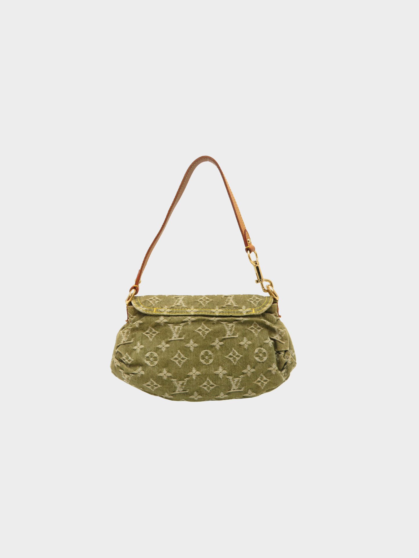 Louis Vuitton 2006 Mini Pleaty Green Monogram Denim Handbag