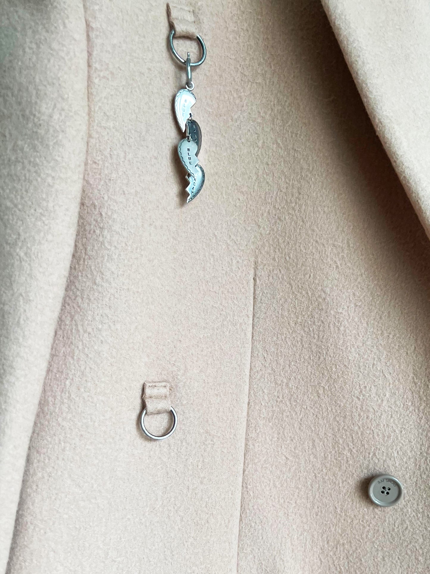 Raf Simons FW 2019 Beige Pierced Coat