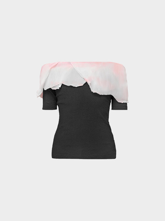 Yoshiki Hishinuma 1990s Rare Gradient Petal Off-the-Shoulder Top
