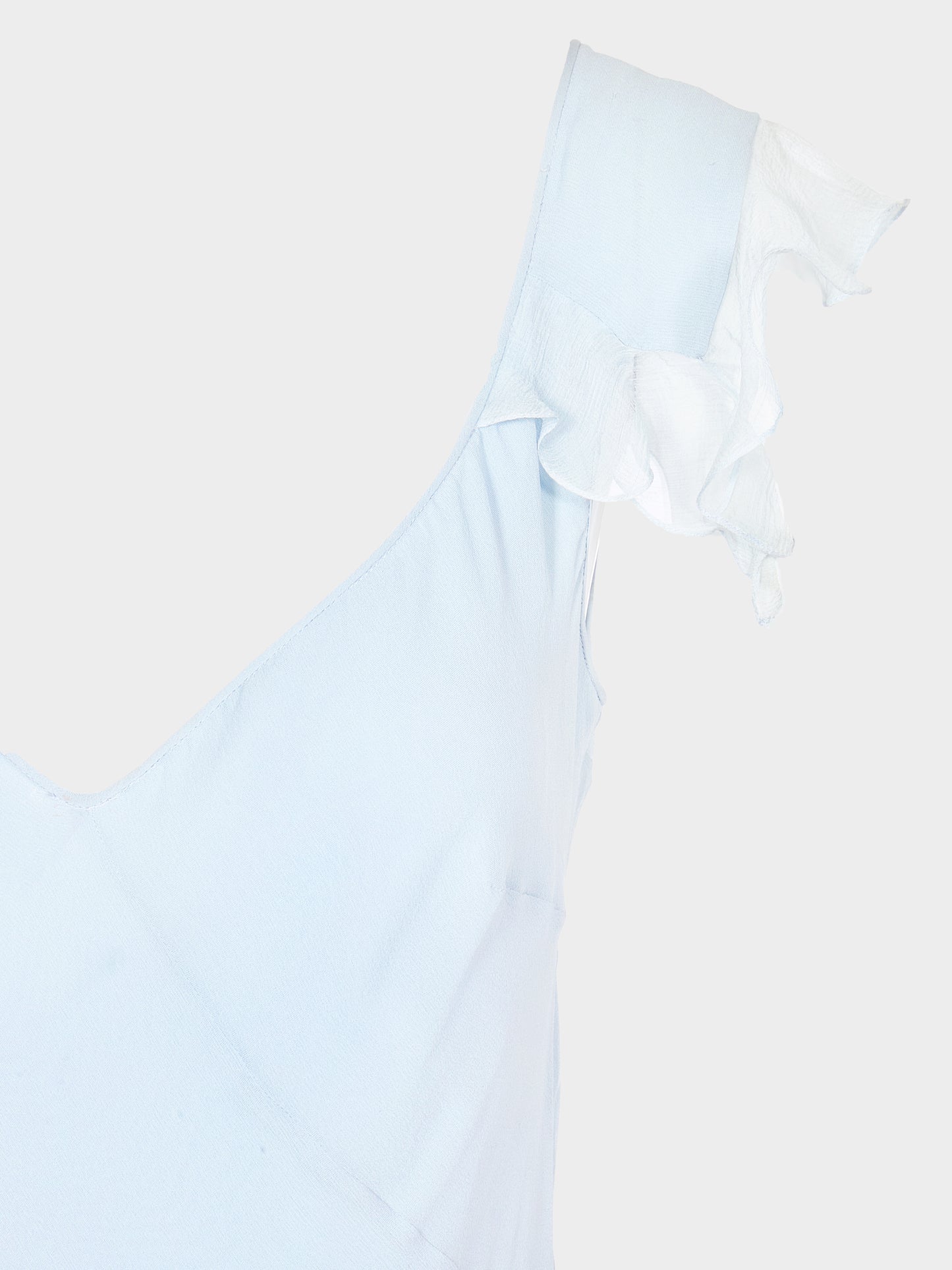 John Galliano 2005 Baby Blue Bias Cut Crêpe Georgette Evening Dress