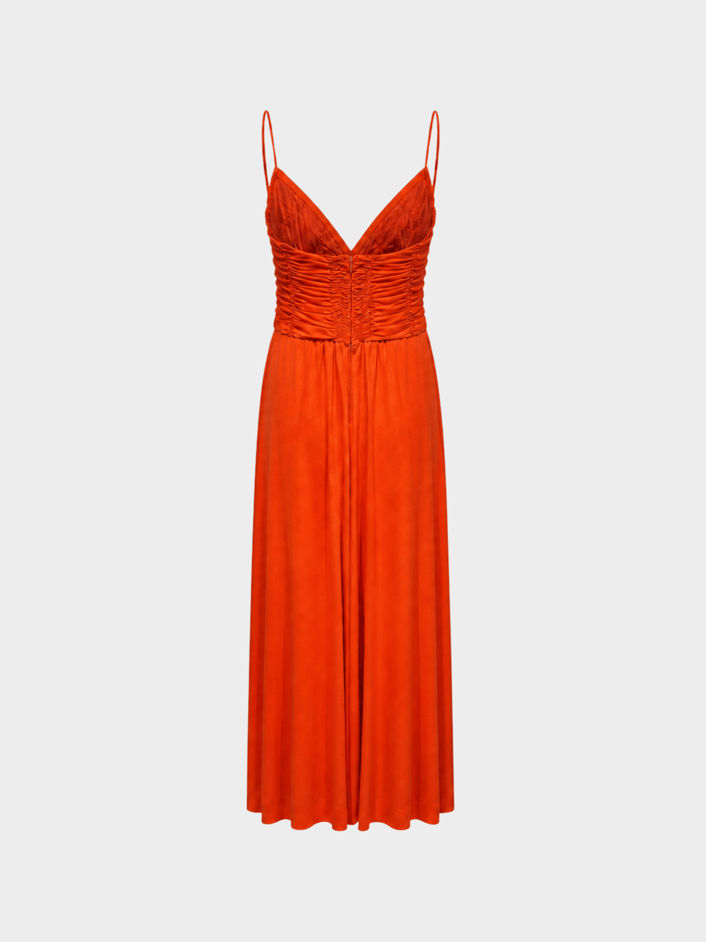 Loris Azzaro 1973 Red Ruched Jersey Maxi Dress