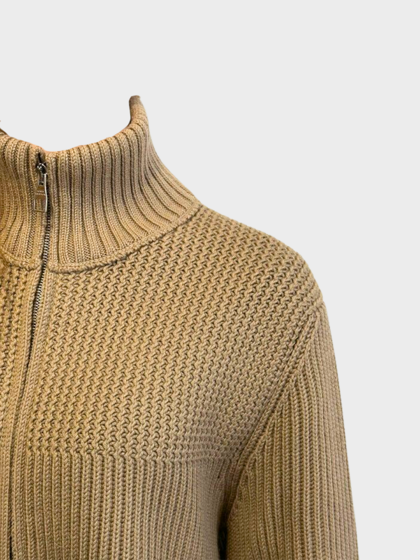 Louis Vuitton 2000s Beige Wool Knit Cardigan