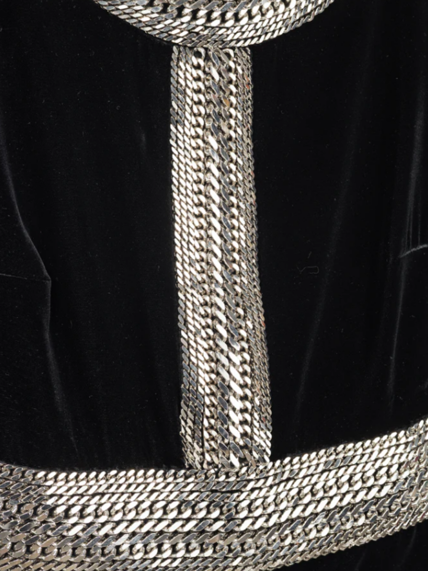 Yves Saint Laurent AW 2014 Runway Black Velvet Chain-Embellished Mini Dress