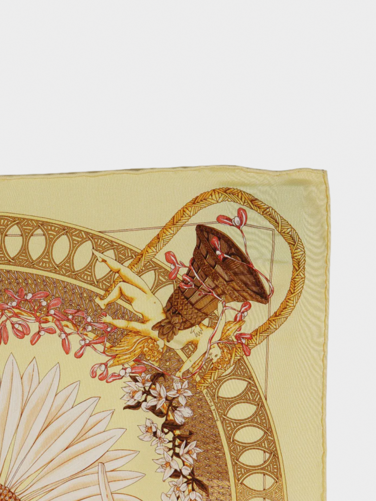 Hermes 1999 Yellow Carre 90 "Amore Sunflower" Scarf