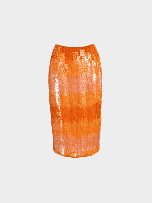 Escada 2000s Orange Beaded Skirt
