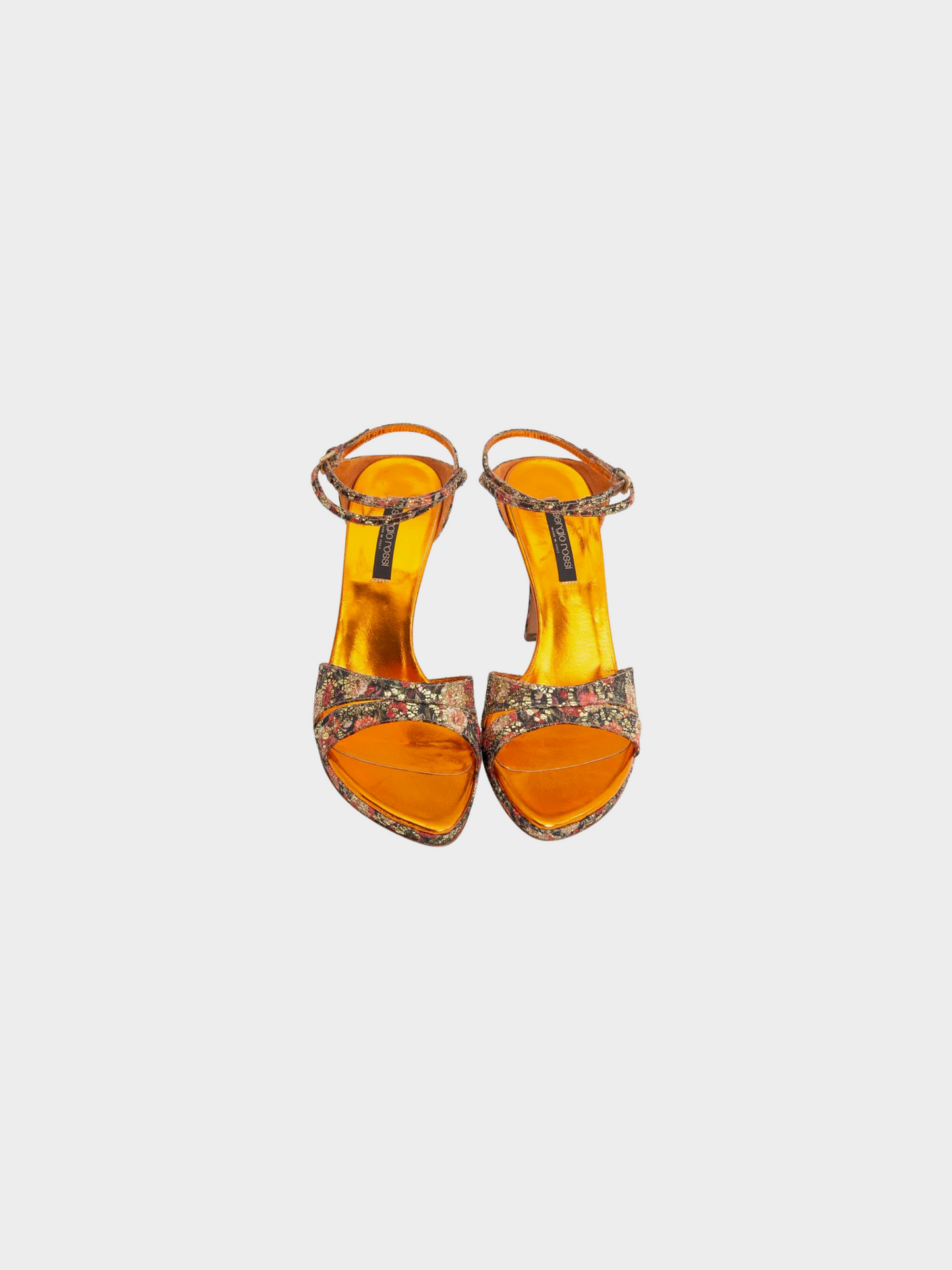 Sergio Rossi 2000s Multicoloured Floral Printed Sling-Back Pumps