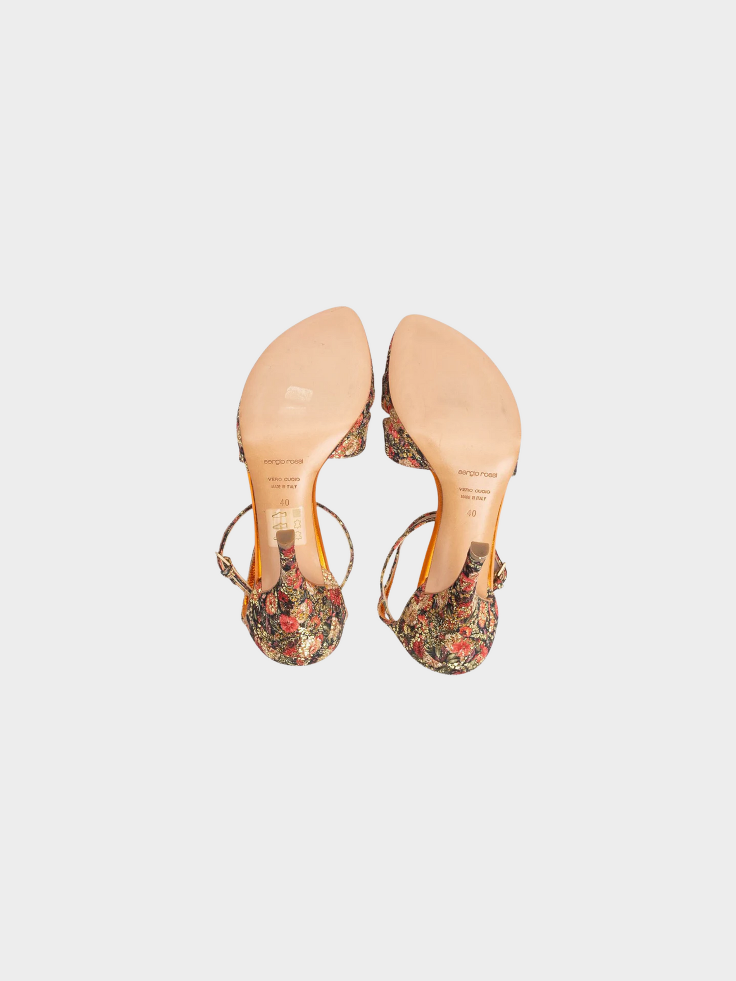 Sergio Rossi 2000s Multicoloured Floral Printed Sling-Back Pumps
