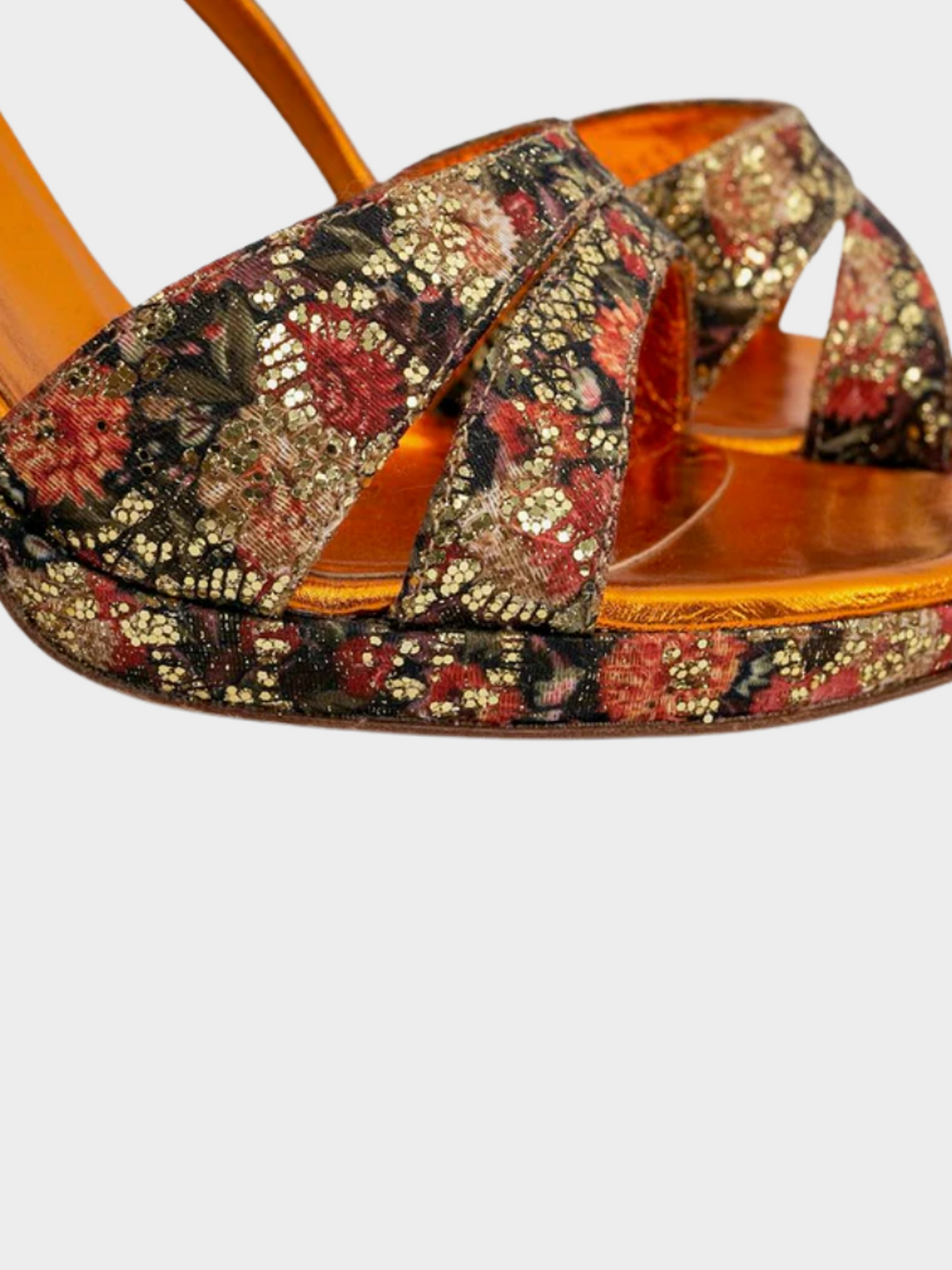 Sergio Rossi 2000s Multicoloured Floral Printed Sling-Back Pumps