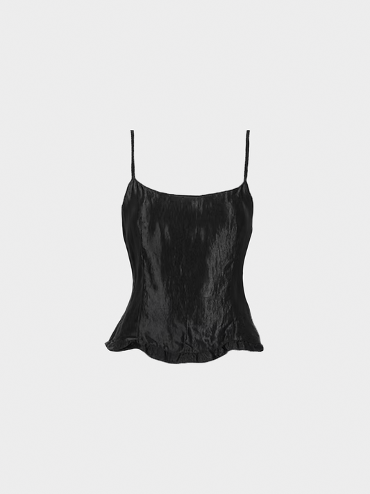 Miu Miu SS 1998 Black Shiny Tank Top