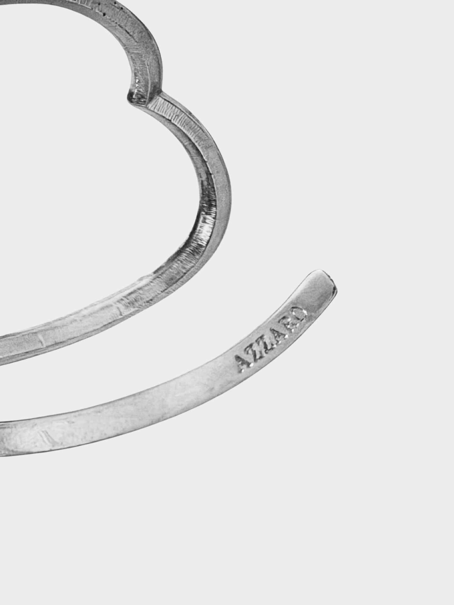Loris Azzaro 1990s Silver Metal Rhinestone-embellished Heart Cuff Bracelet