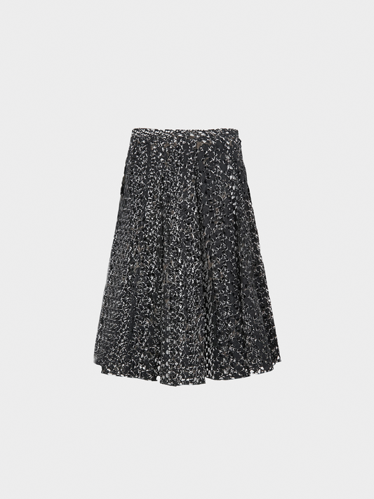Miu Miu SS 2001 Runway Black Perforated Skirt