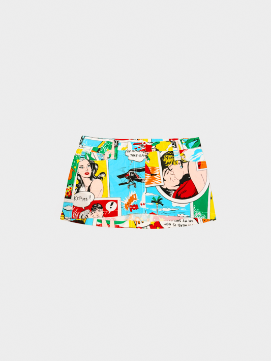 Dolce and Gabbana SS 2004 Comic Print Mini Skirt