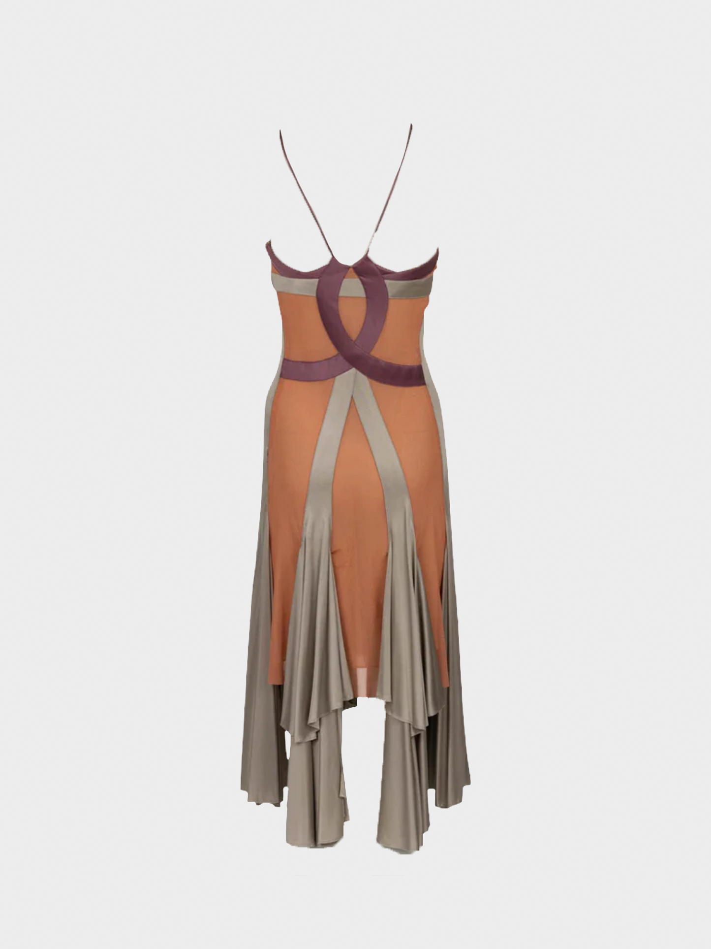 Stella McCartney FW 2004 Multicoloured Asymmetric Cutout Draped Dress