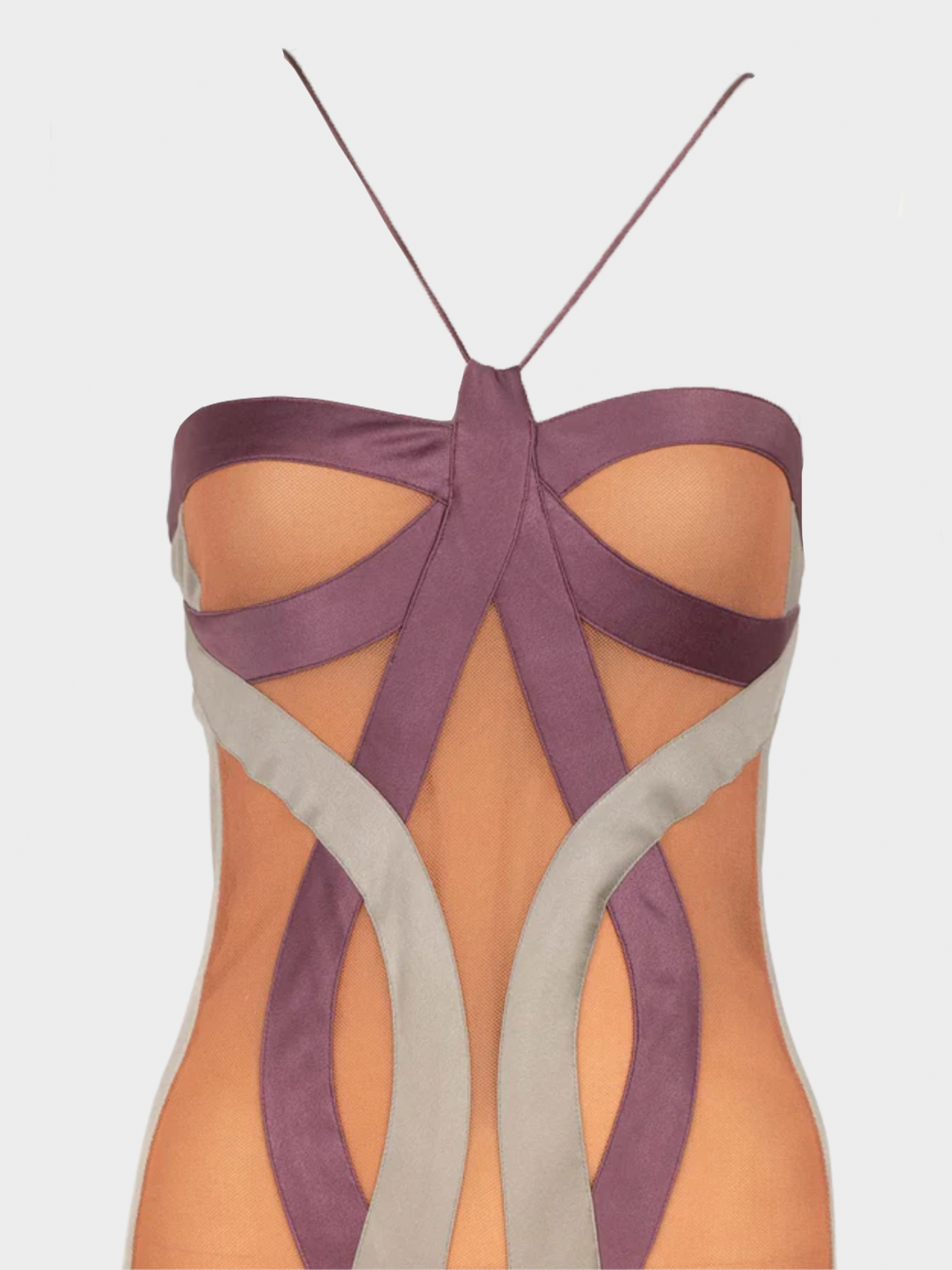 Stella McCartney FW 2004 Multicoloured Asymmetric Cutout Draped Dress