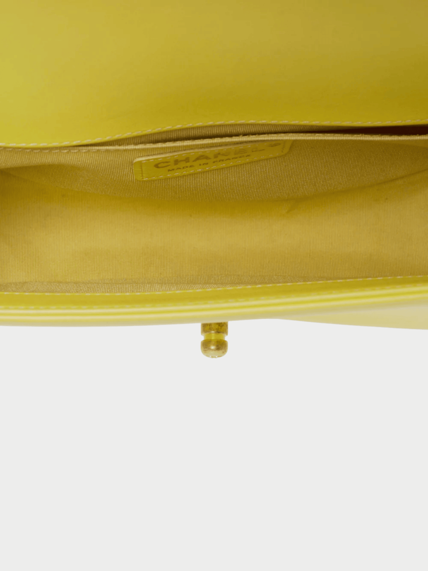 Chanel 2018 Yellow Leather Boy Bag