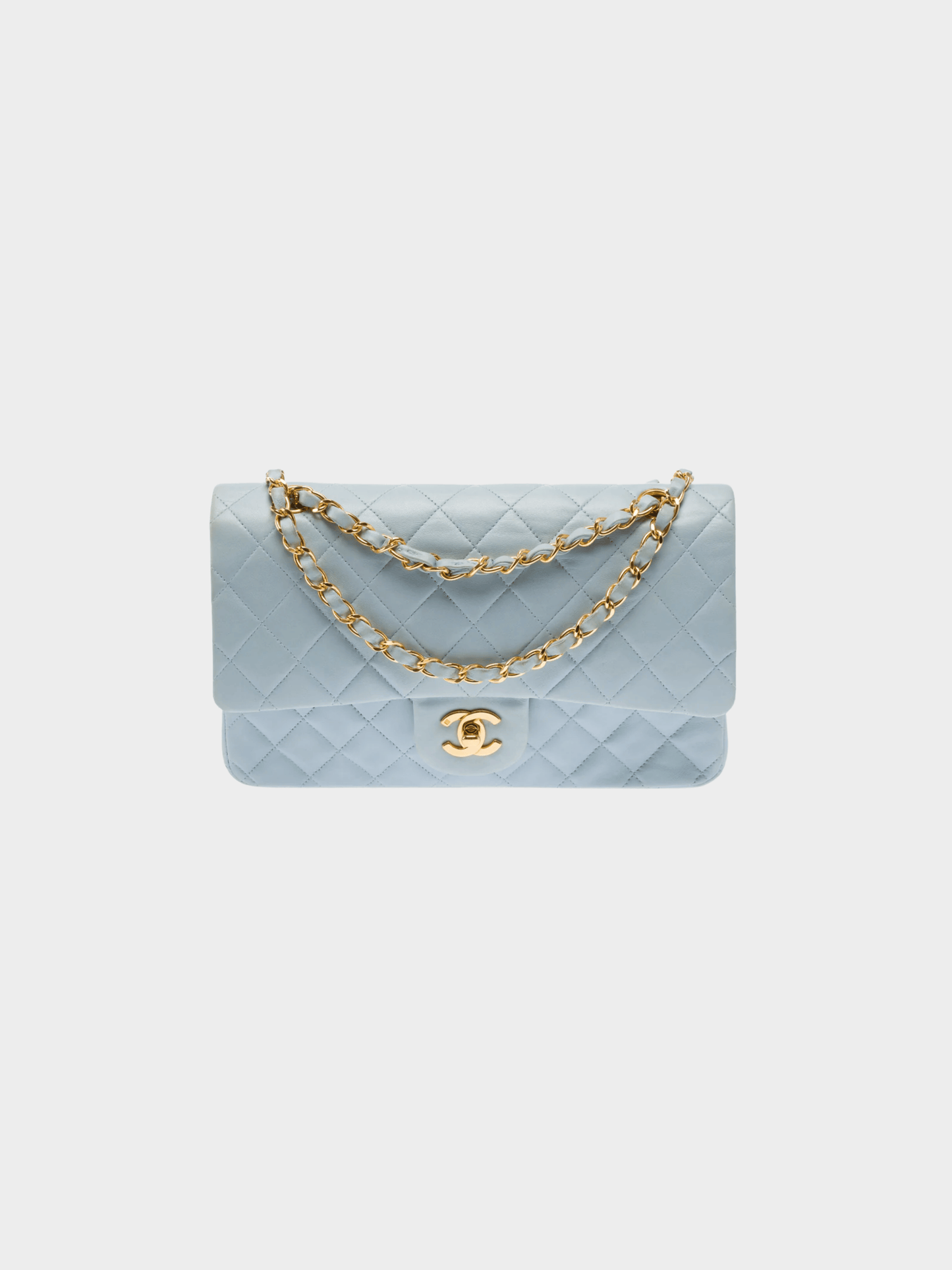 Chanel 1997 Timeless Medium Baby Blue Flap Bag