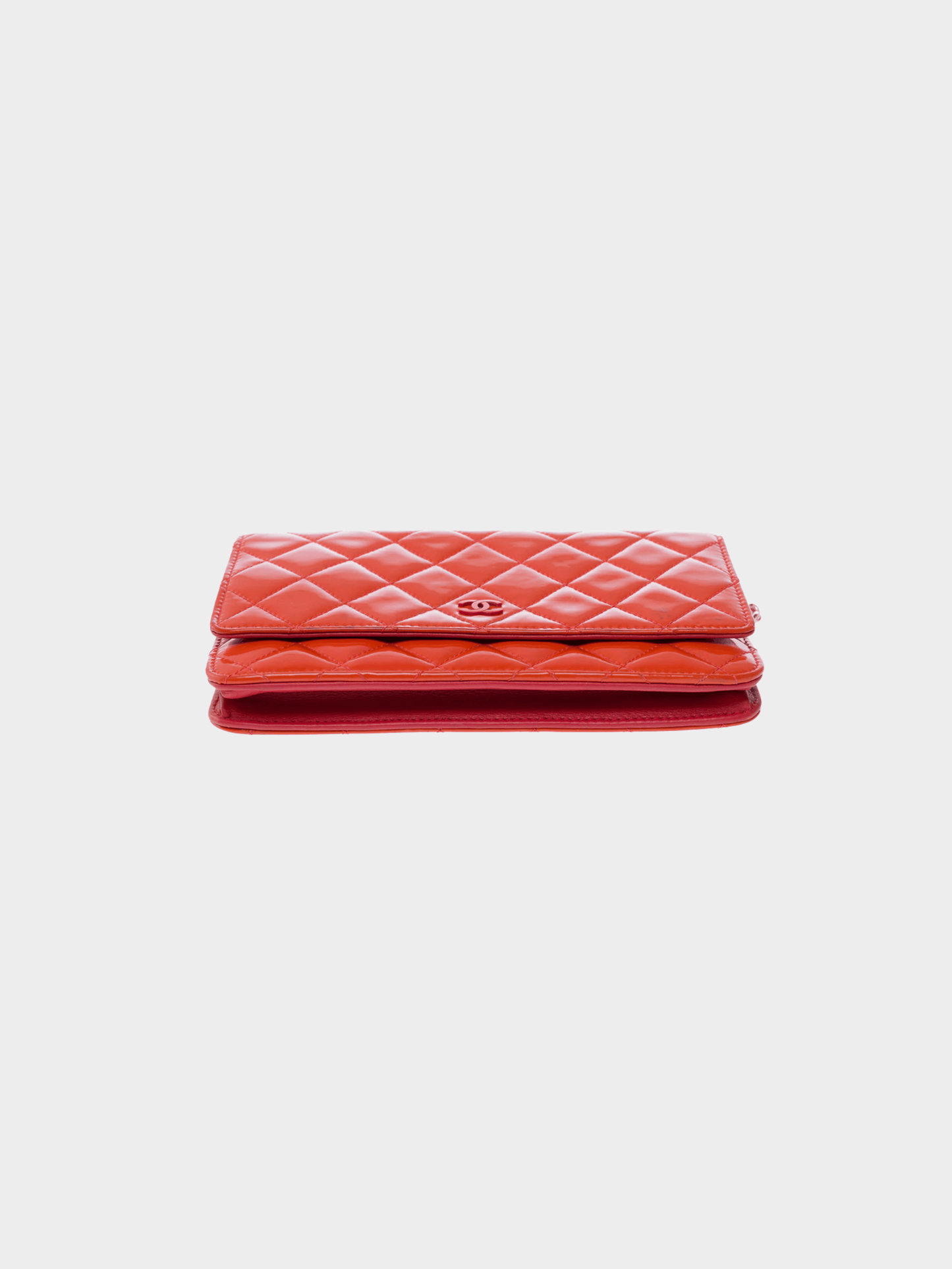 Chanel 2012 Orange Patent Leather Wallet on Chain