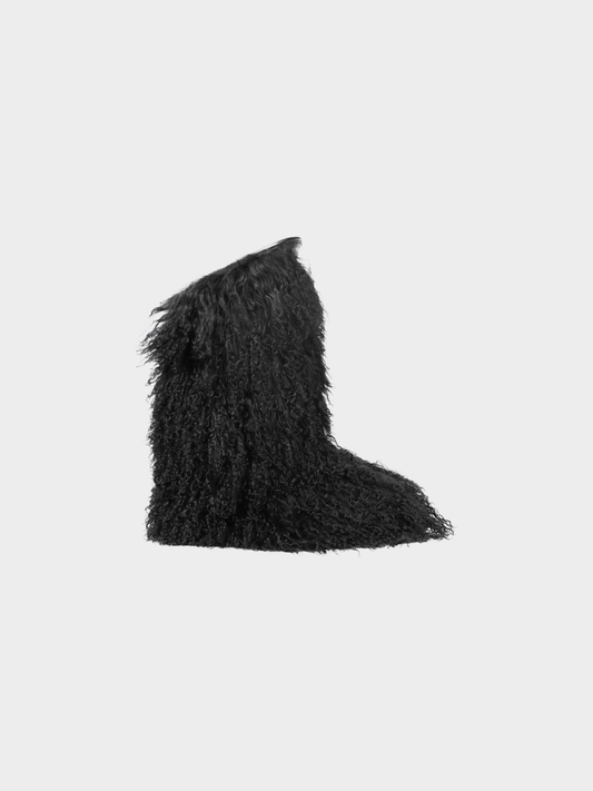 Yves Saint Laurent 2018 Nero Panenelli Mongolia Furry Patch Snowboots