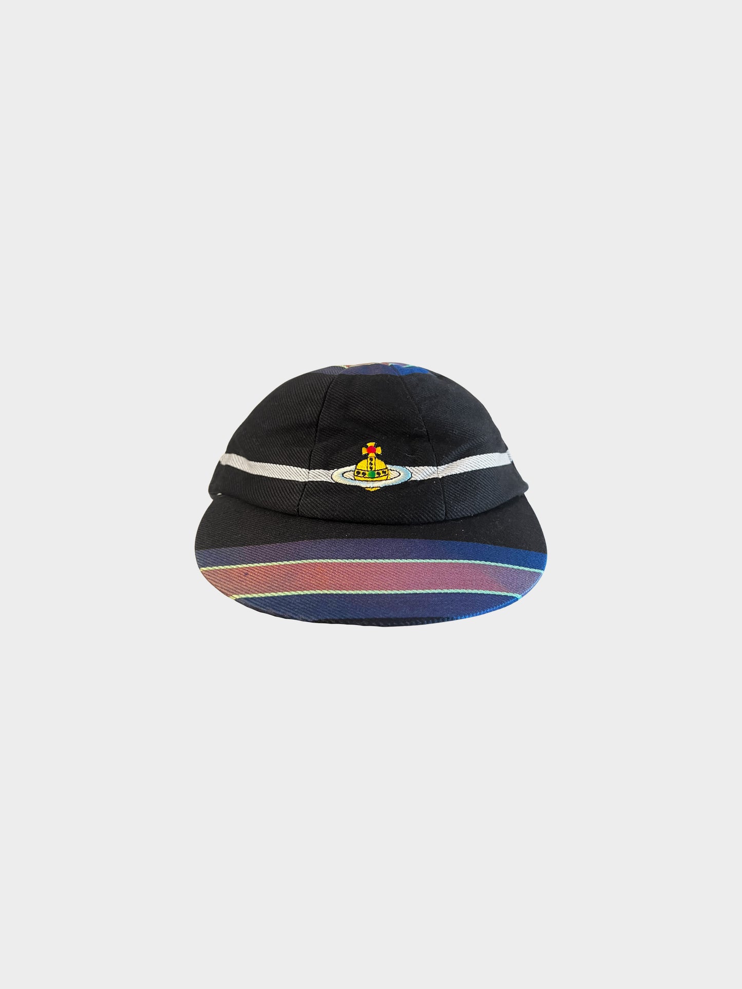 Vivienne Westwood 1990s Stripe Print Orb Logo Hat