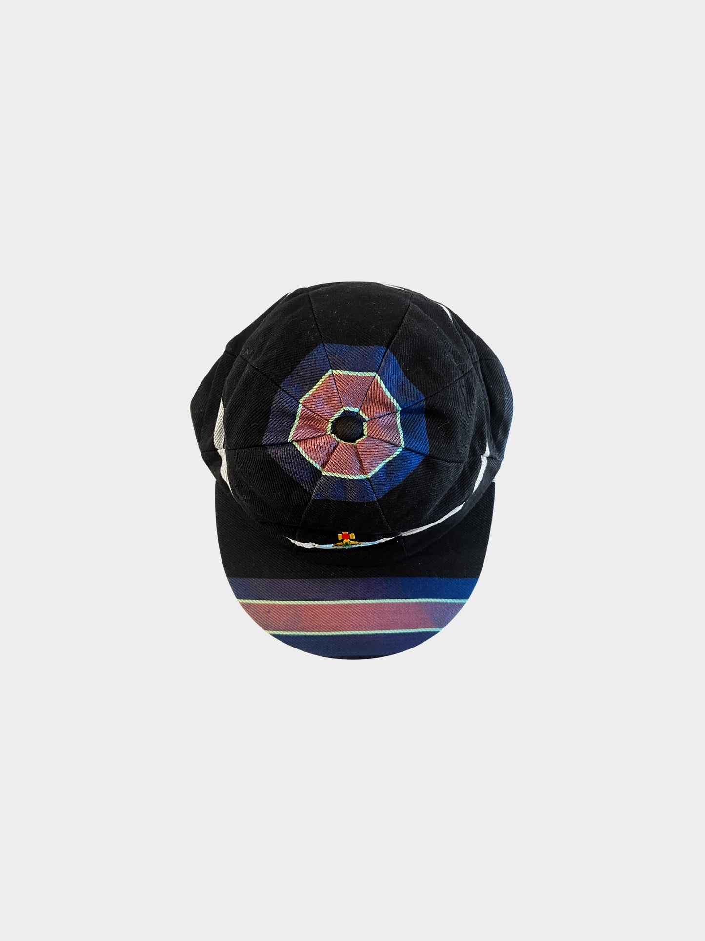 Vivienne Westwood 1990s Stripe Print Orb Logo Hat