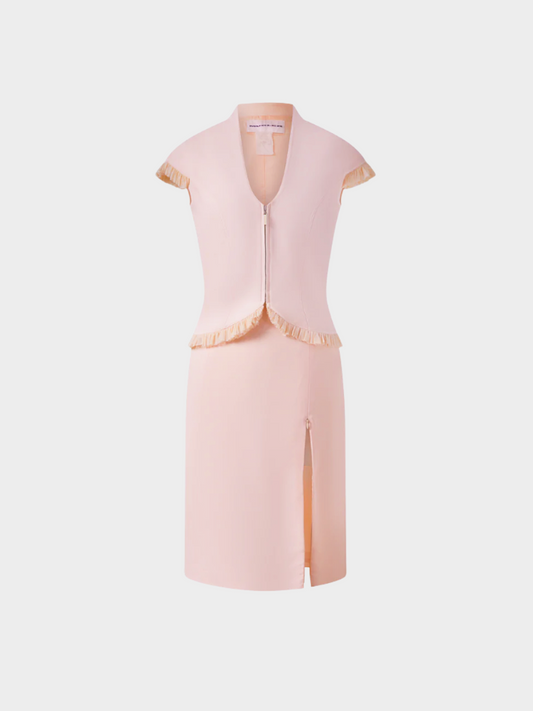 Thierry Mugler FW 2001 Pink Suit Top and Skirt Set