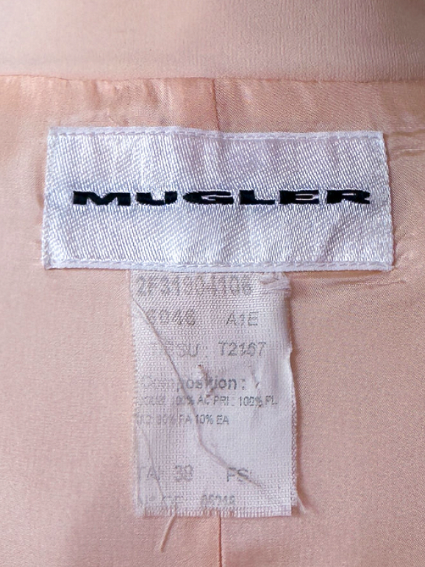 Thierry Mugler FW 2001 Pink Suit Top and Skirt Set