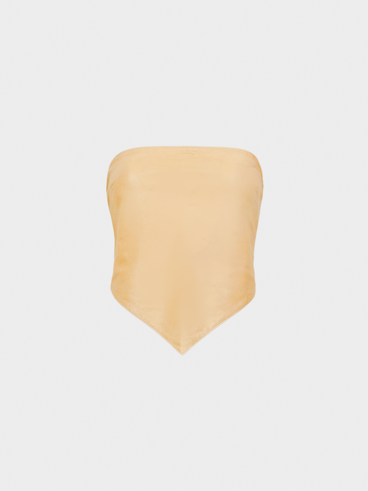 Prada SS 1999 Beige Leather Bandeau Top