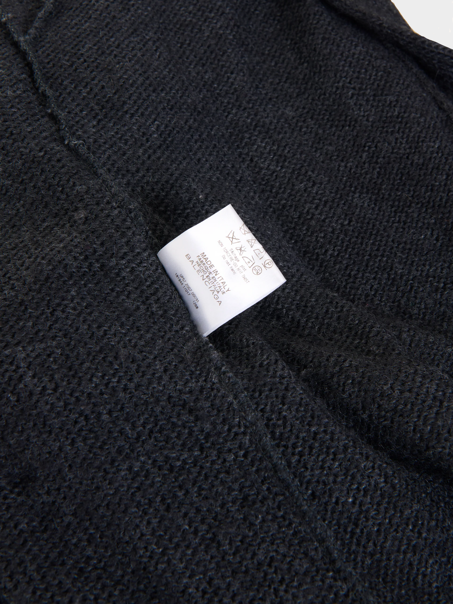 Balenciaga AW 2007 Double Breasted Knitted Black Alpaca Coat