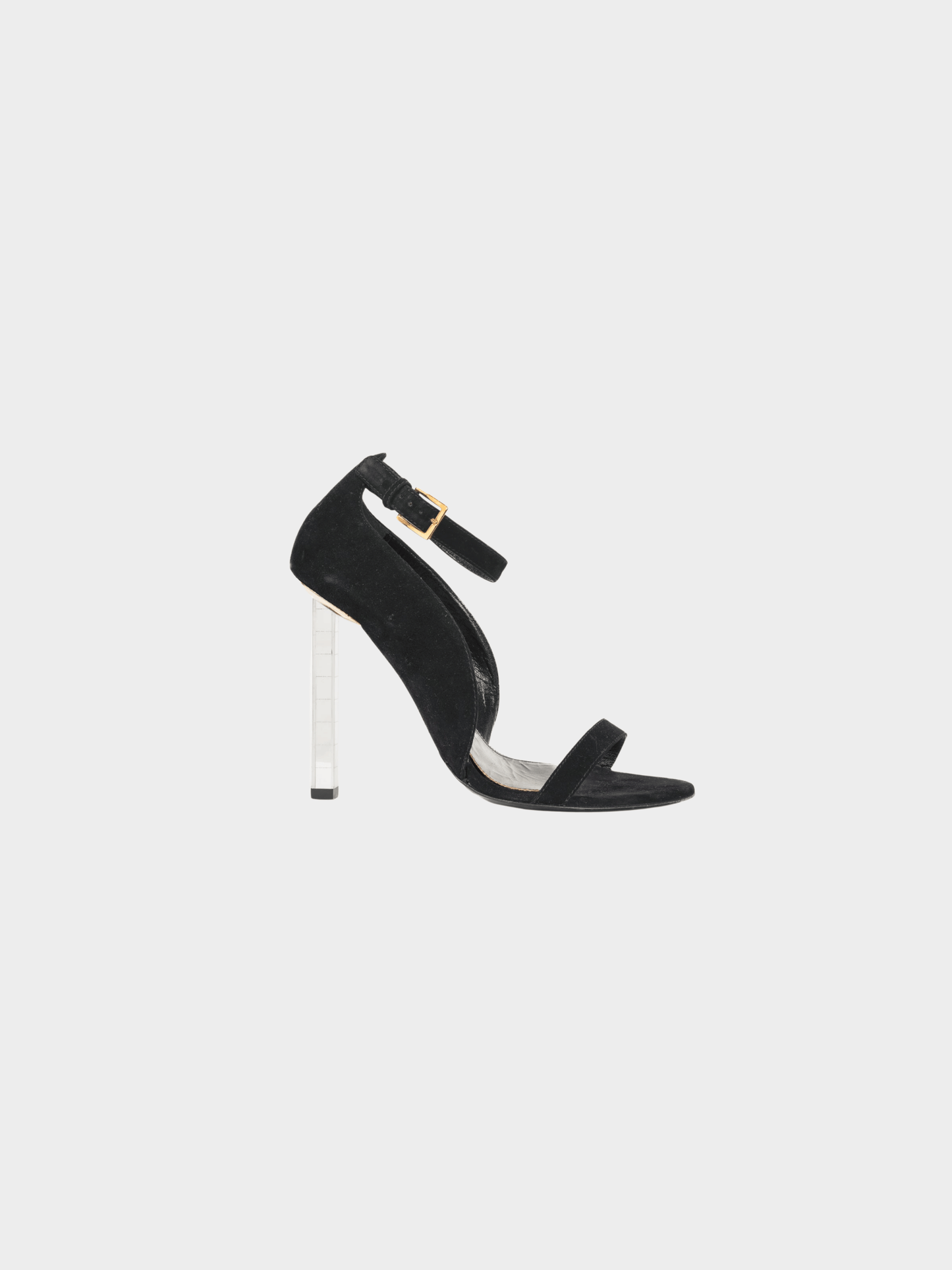 Tom Ford SS 2014 Runway Black Suede Mirror-Heel Sandals