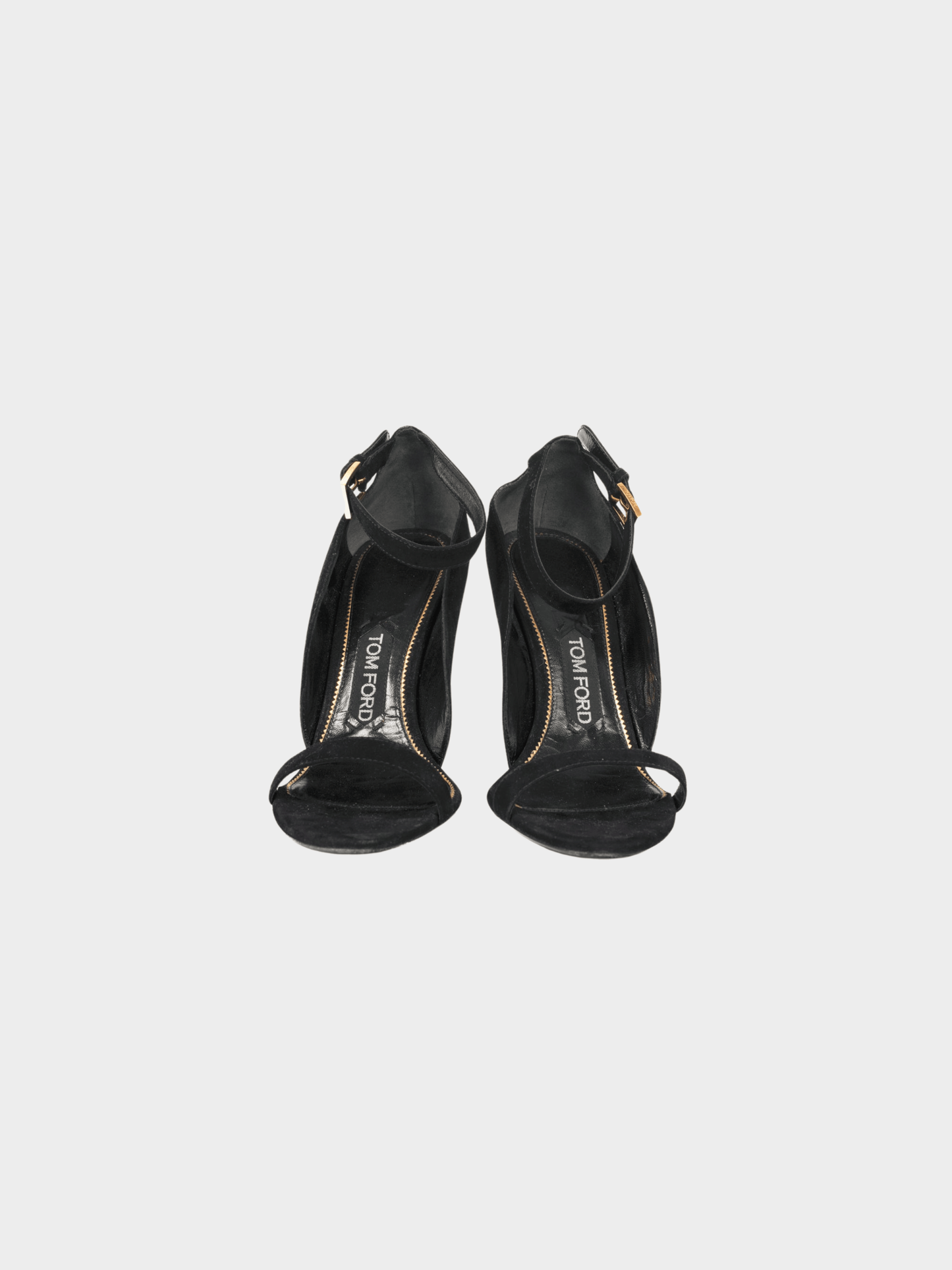 Tom Ford SS 2014 Runway Black Suede Mirror-Heel Sandals
