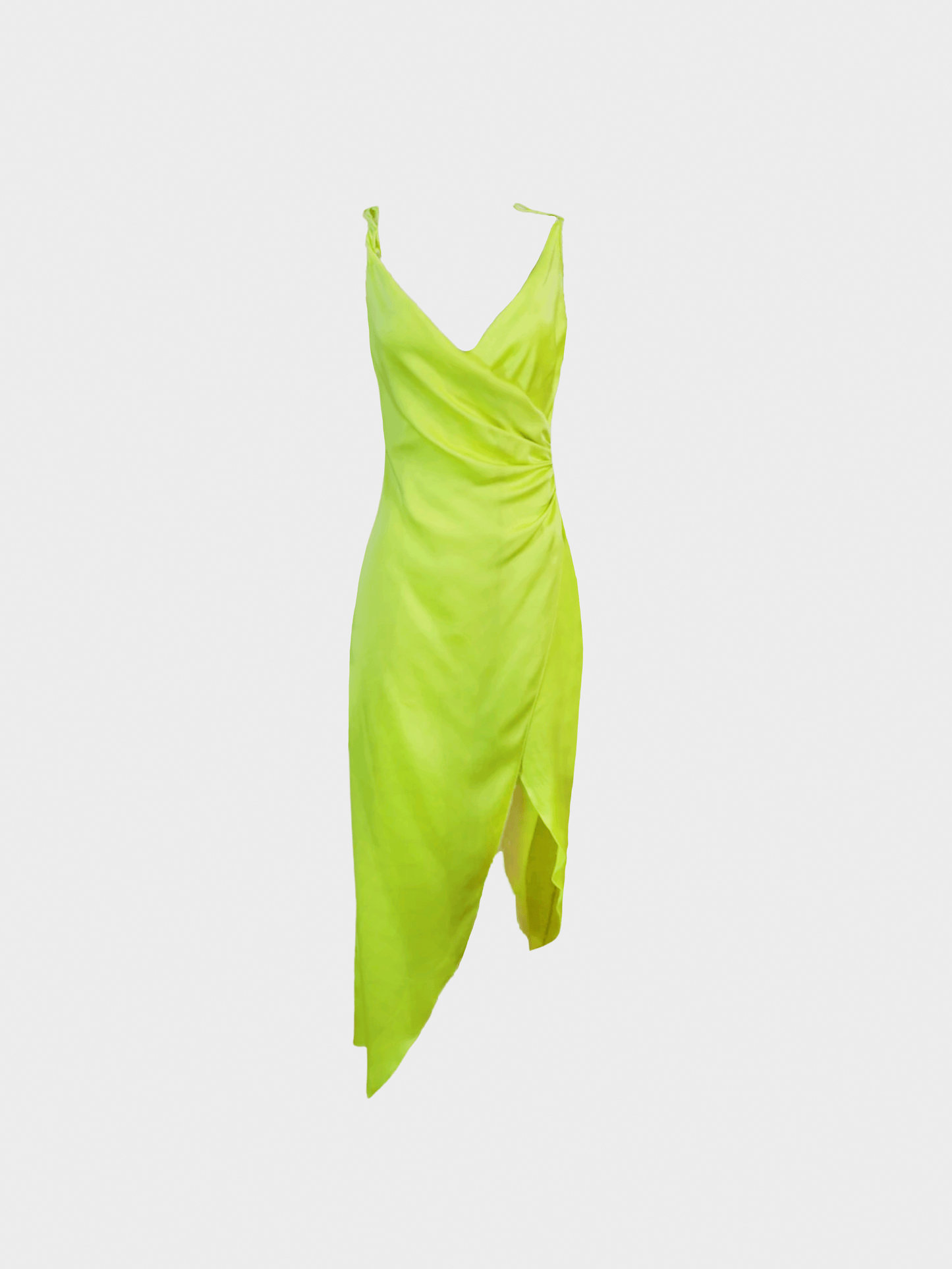 Emanuel Ungaro 2000s Lime Yellow Midi Dress