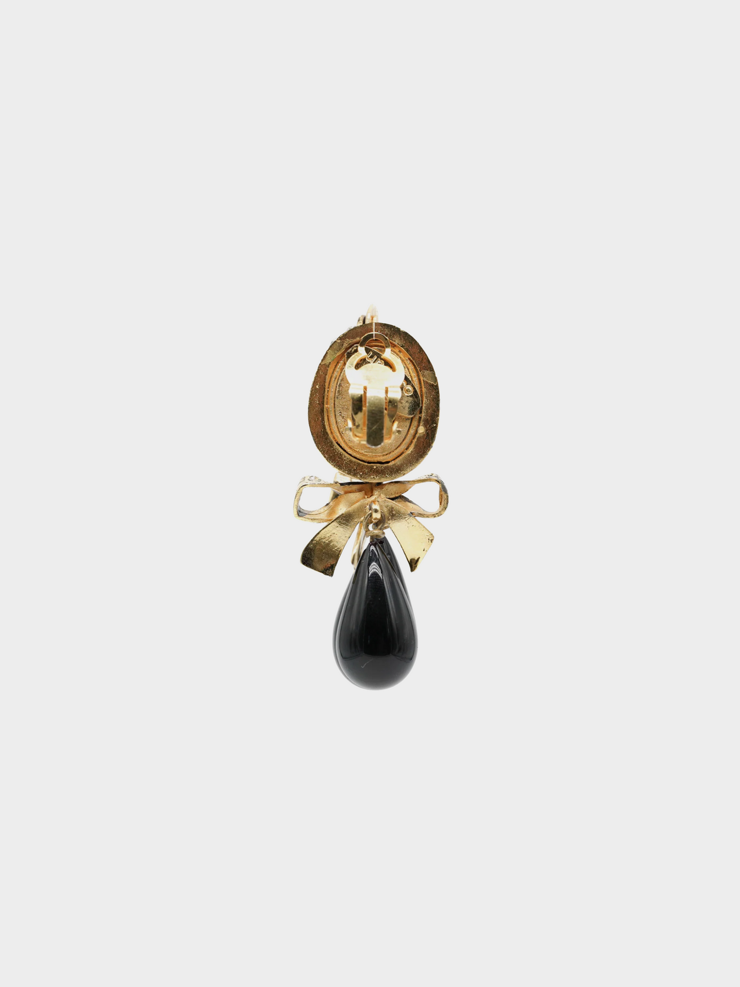 Emanuel Ungaro 1990s Black and Gold Clip-on Earrings