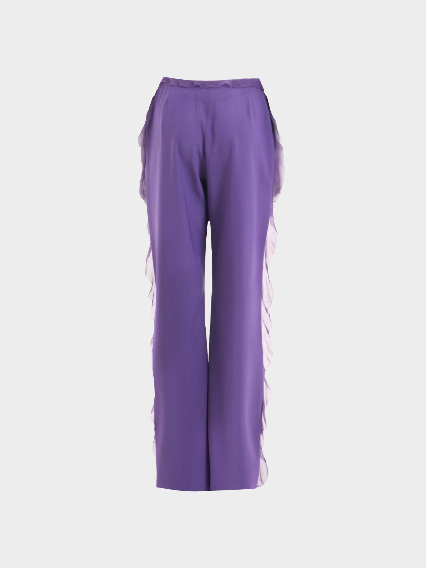 Emanuel Ungaro SS 2001 Purple Wool and Silk Chiffon Pants