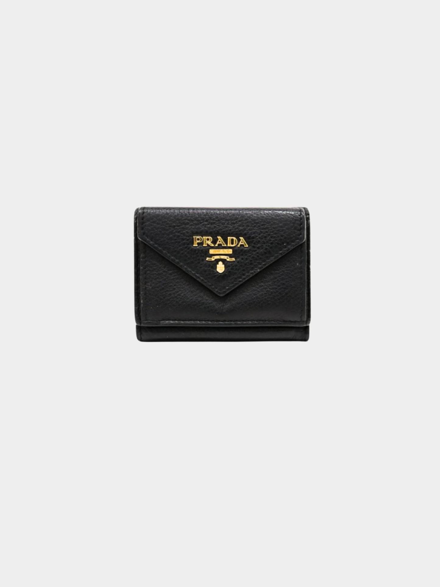 Prada 2000s Black Logo Compact Wallet