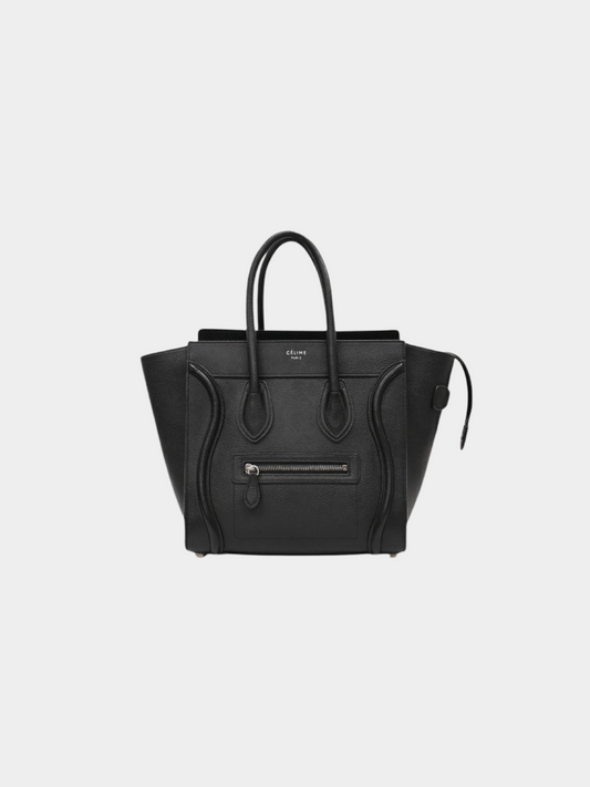 Celine 2010s Black Luggage Micro Tote Bag
