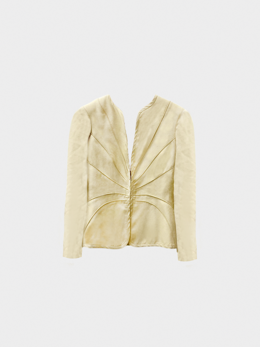 Valentino Roma 2000s Beige Collarless Jacket
