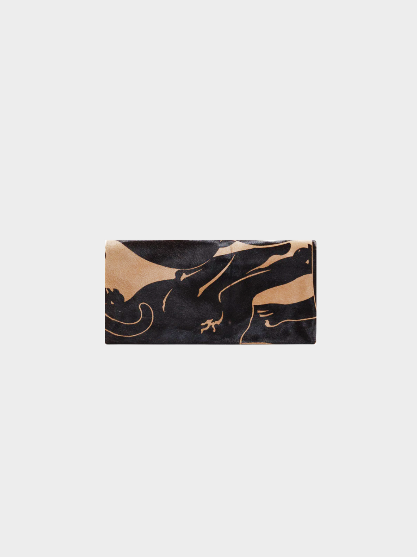 Valentino 2010s Brown Horsehair Panther Print Clutch Handbag
