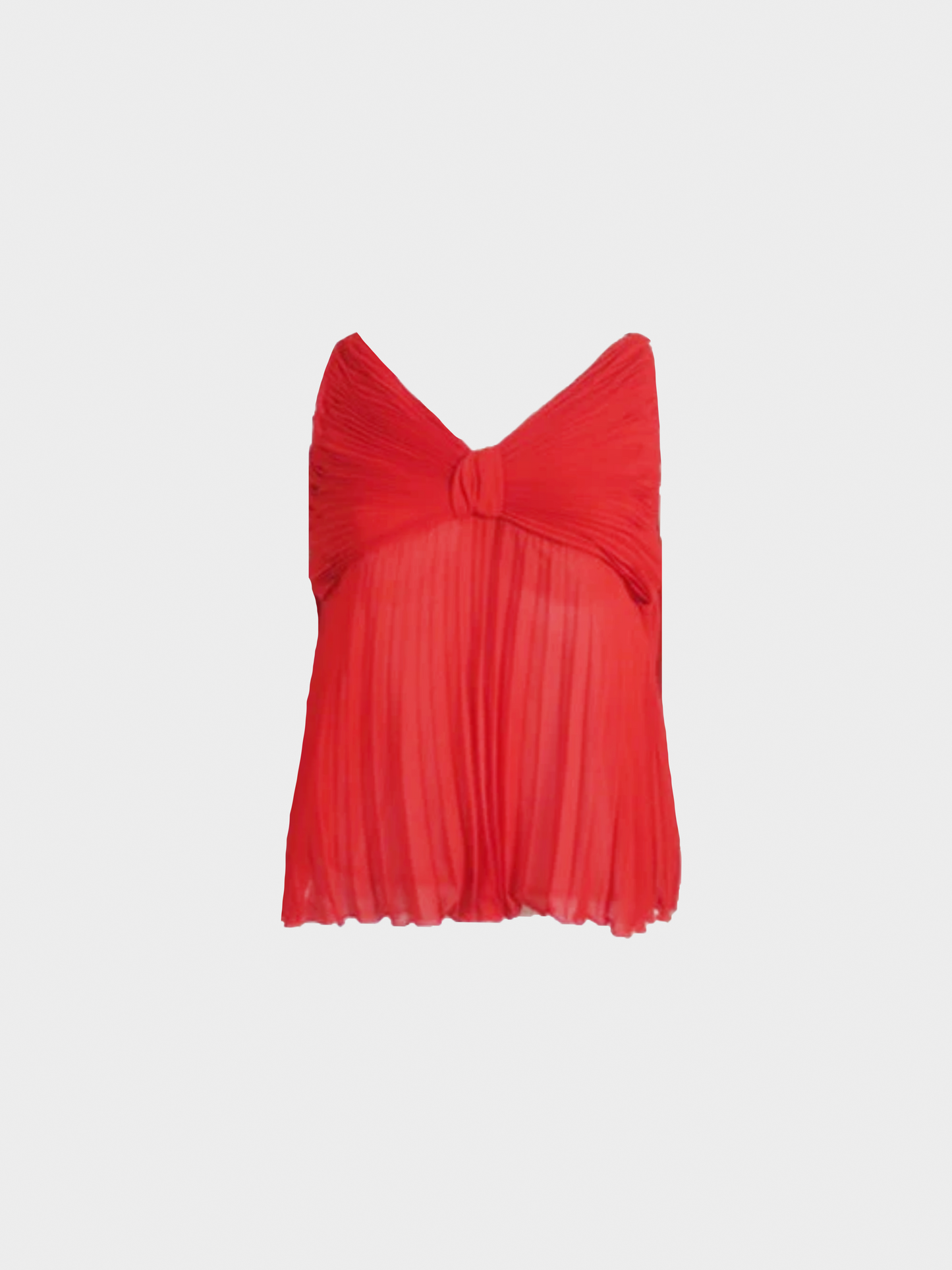 Valentino 2007 Red Pleated Silk Top
