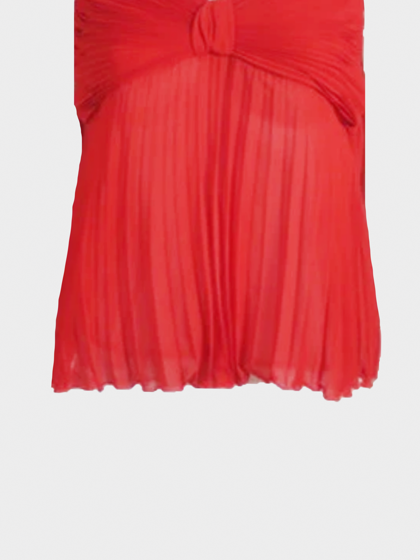 Valentino 2007 Red Pleated Silk Top