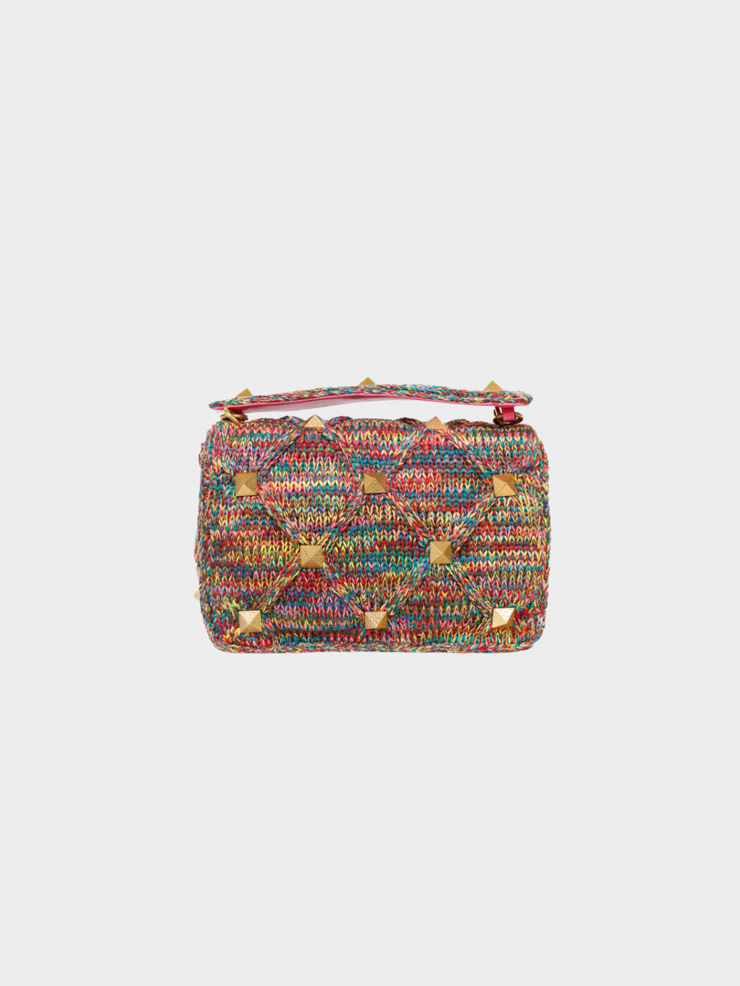 Valentino Garavani 2022 Roman Stud Multicoloured Crochet Shoulder Bag