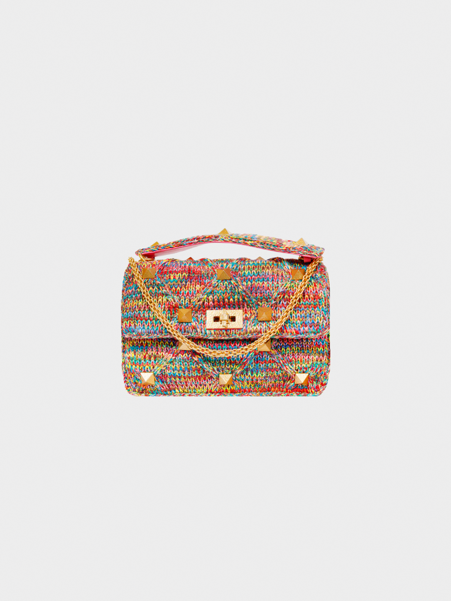 Valentino Garavani 2022 Roman Stud Multicoloured Crochet Shoulder Bag