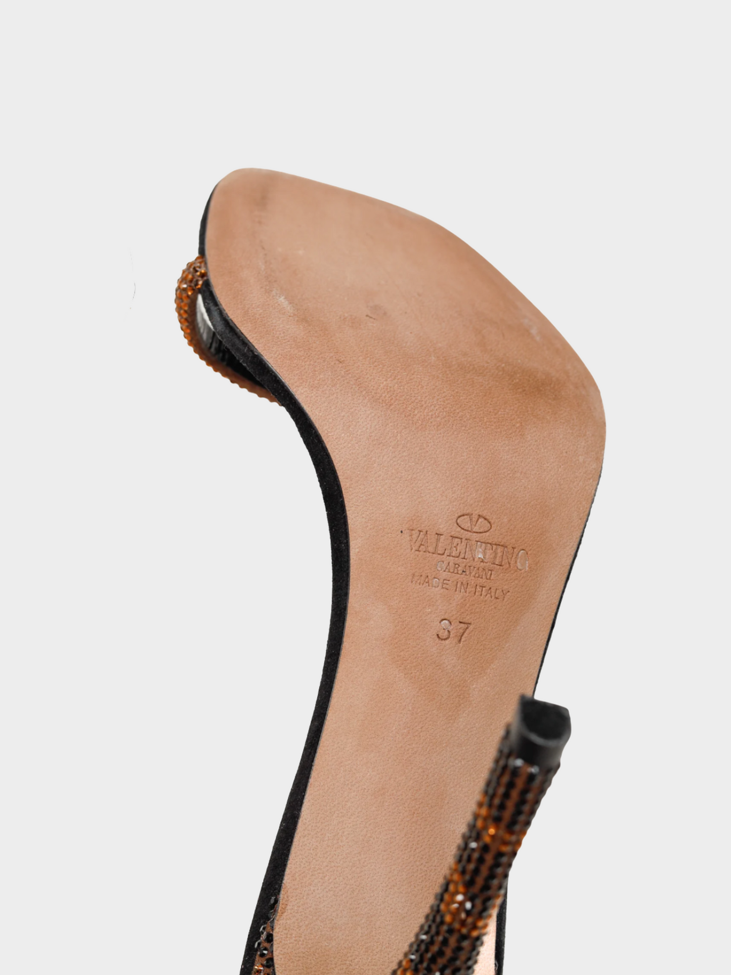 Valentino SS 2016 Black and Brown Glam Mask Tribe Crystal-Embellished Suede Sandals
