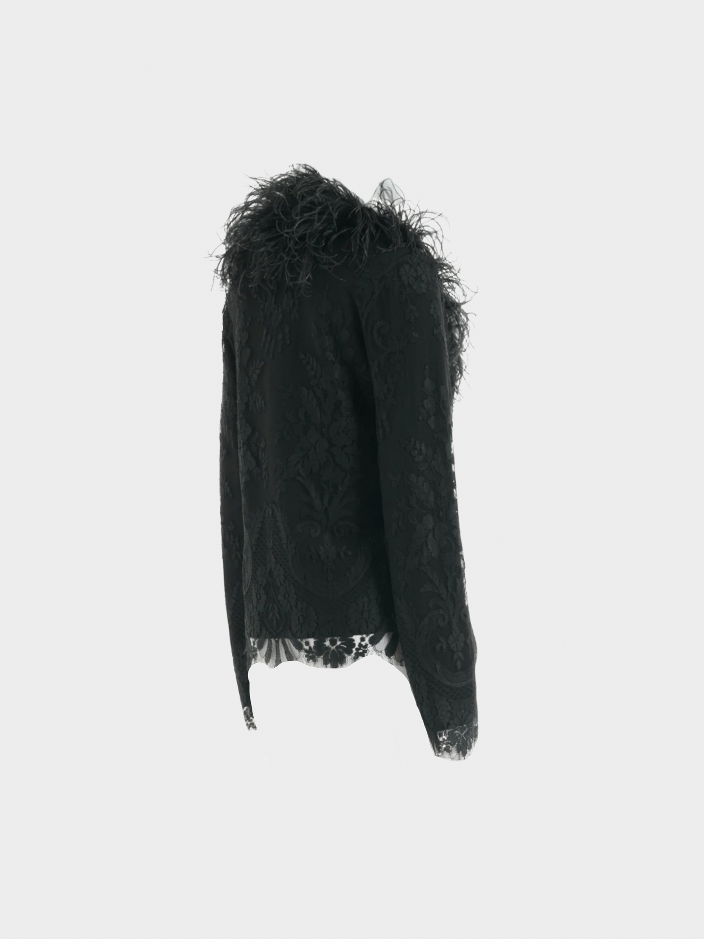 Valentino 2000s Floral Lace Feather Sweater