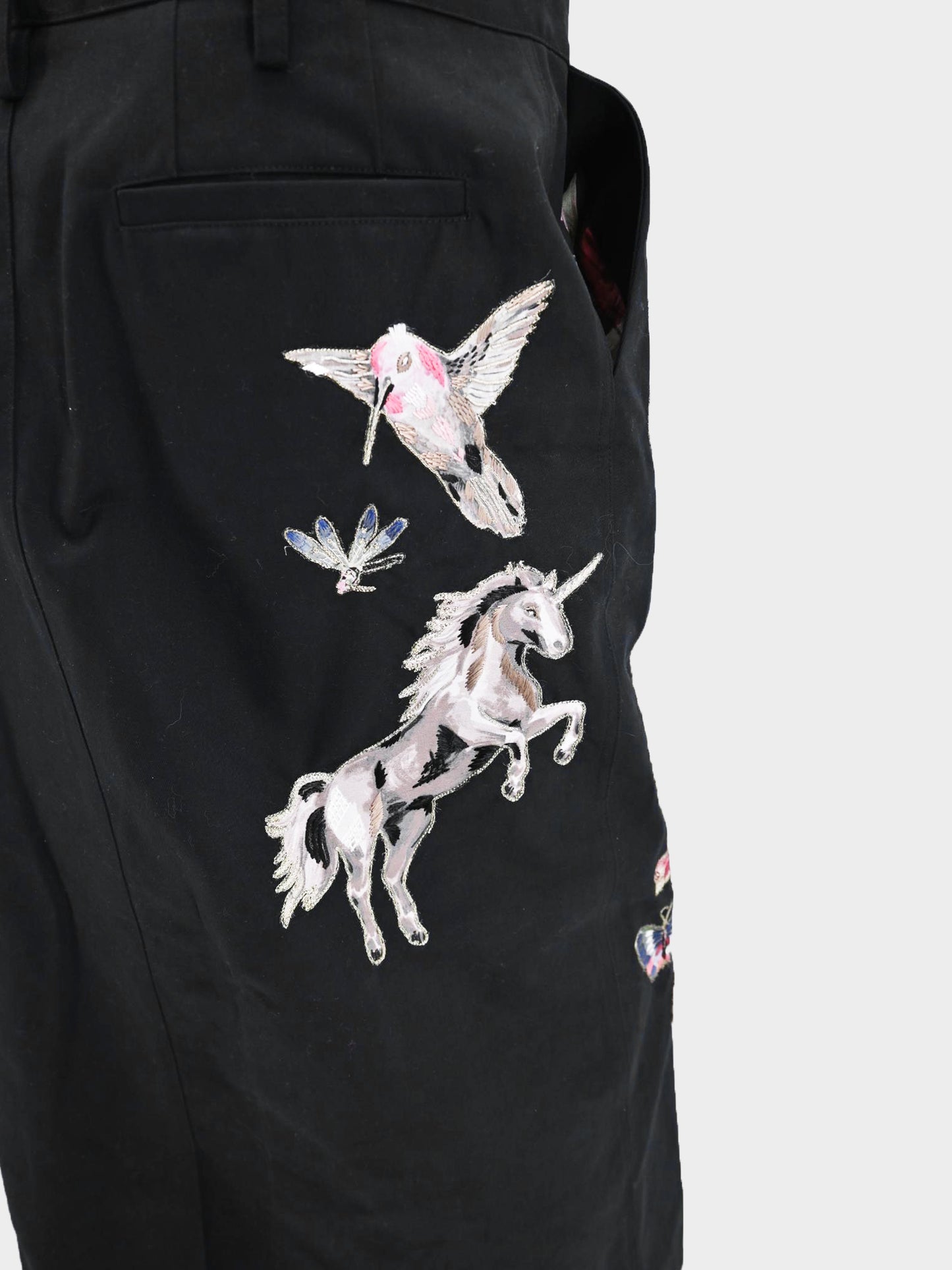 Valentino SS 2016 Black Cotton Animal Print Skirt