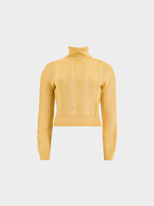 Gianni Versace Couture FW 1994 Gold Lurex Turtleneck Sweater