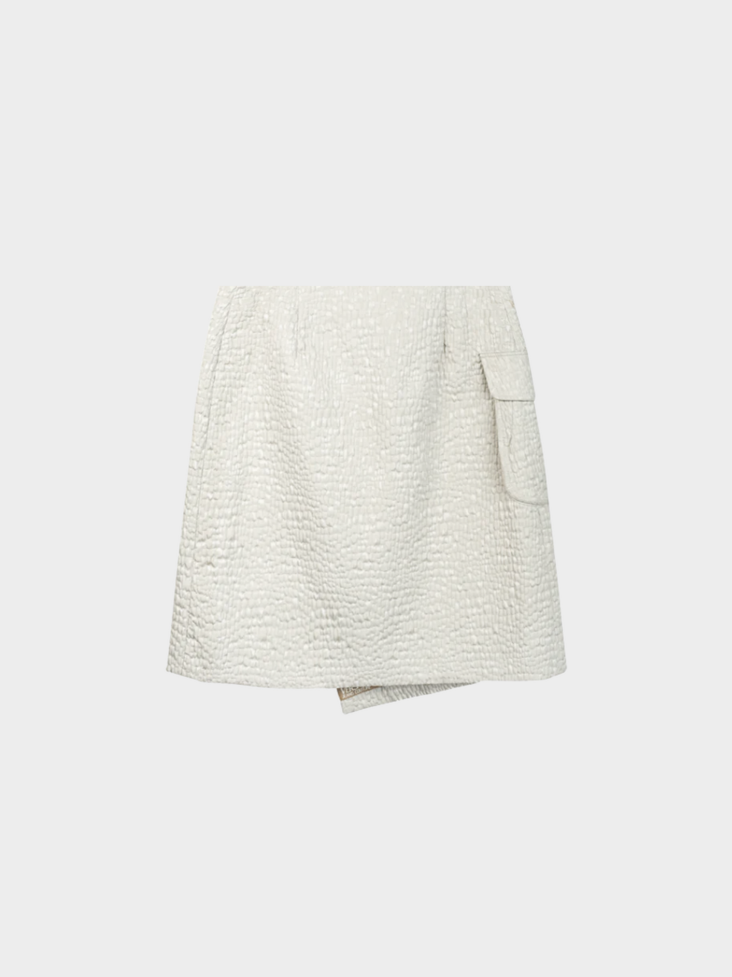 Versace Jeans 2000s White Couture Quilted Wrap Skirt