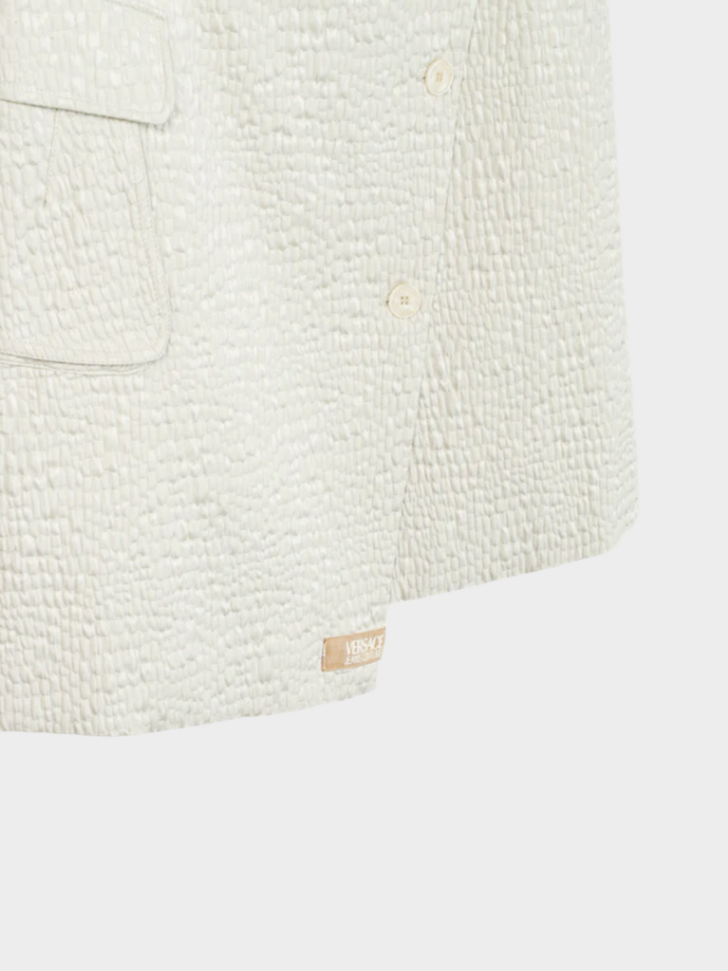 Versace Jeans 2000s White Couture Quilted Wrap Skirt
