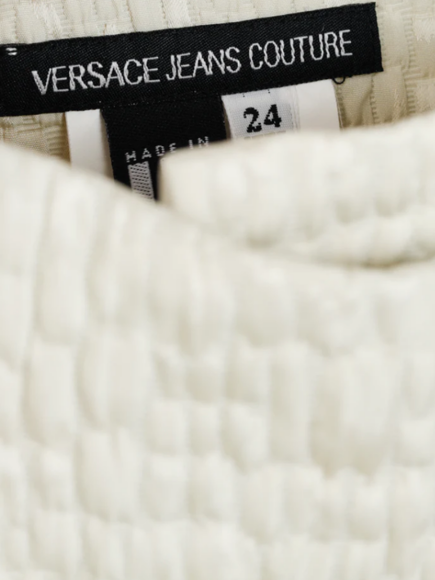 Versace Jeans 2000s White Couture Quilted Wrap Skirt